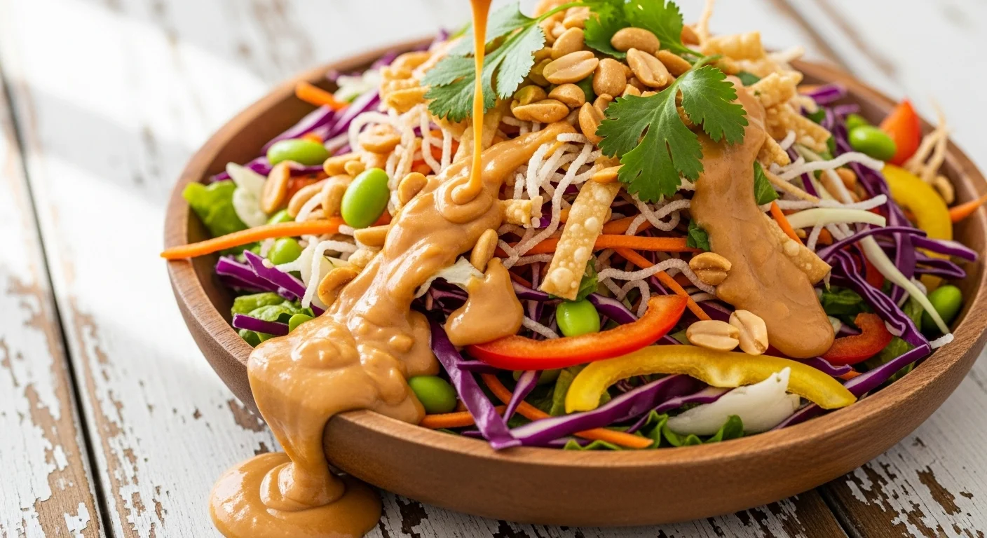 Addictive Thai Crunch Salad with Creamy Peanut Dressing