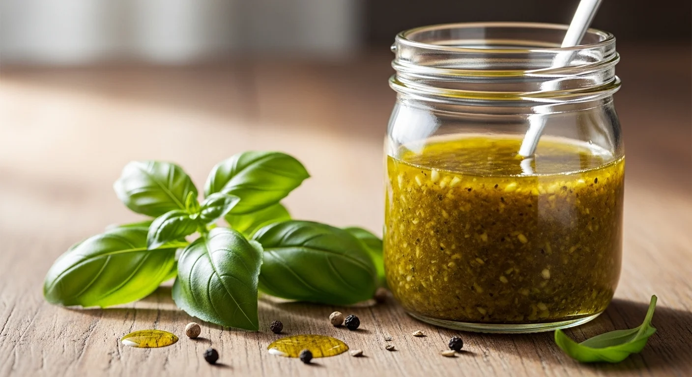 A Fresh and Simple Basil Vinaigrette Dressing