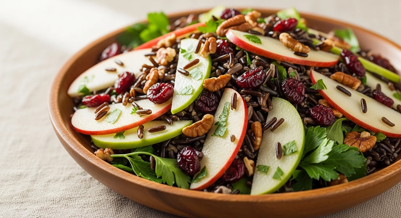 Festive Wild Rice Salad with Cranberries and Apples