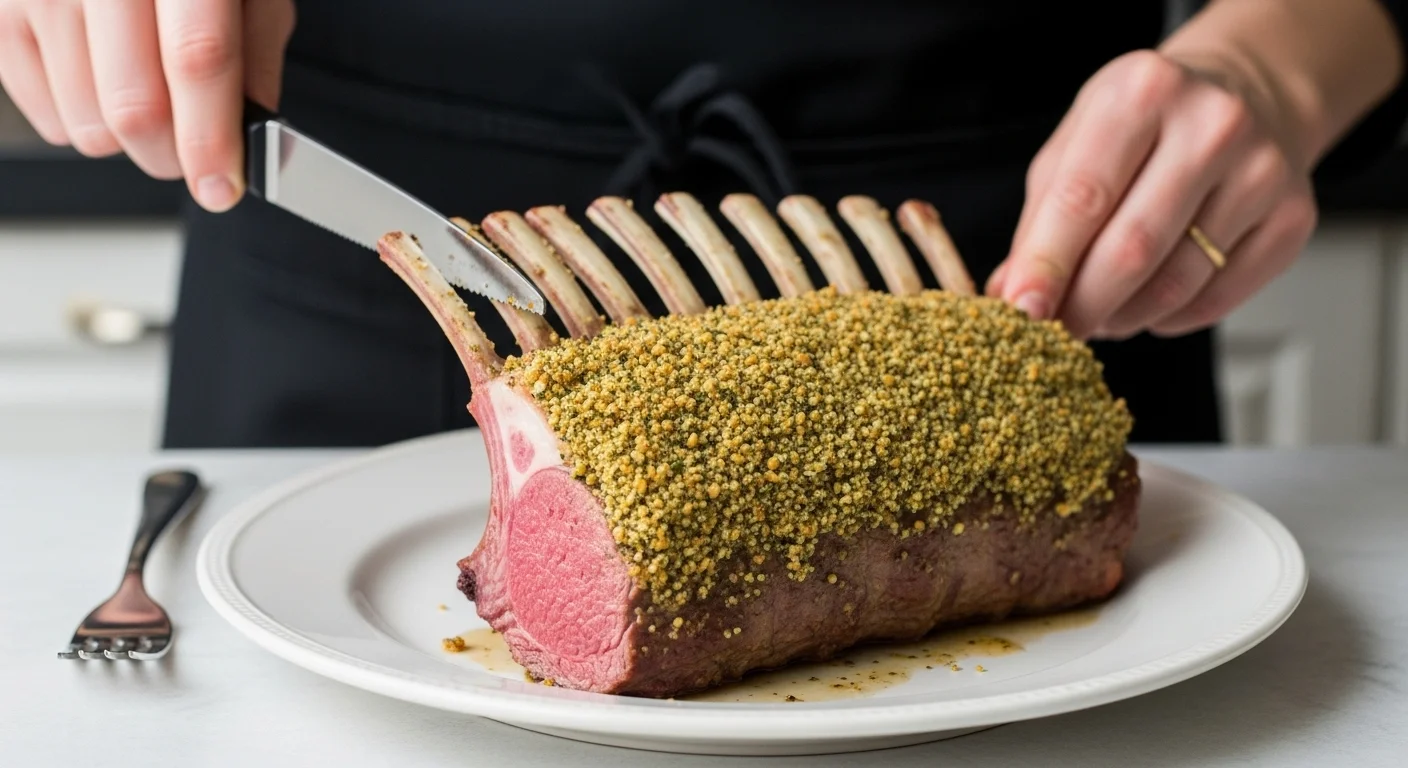 An Impressive Rack of Lamb with a Dijon Herb Crust