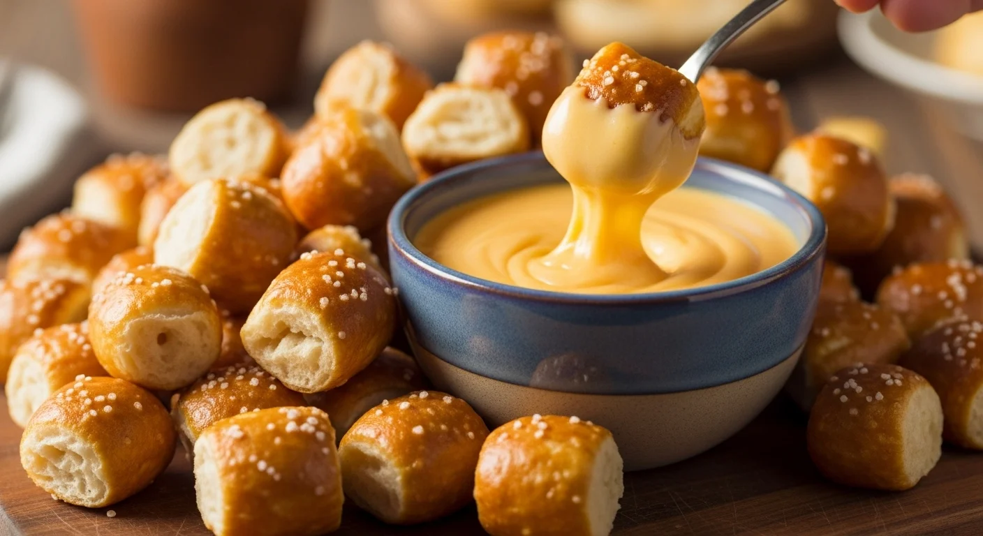 Addictive Soft Pretzel Bites with Cheesy Dip