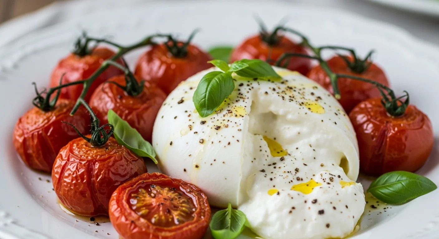 Heavenly Slow-Roasted Tomatoes with Creamy Burrata