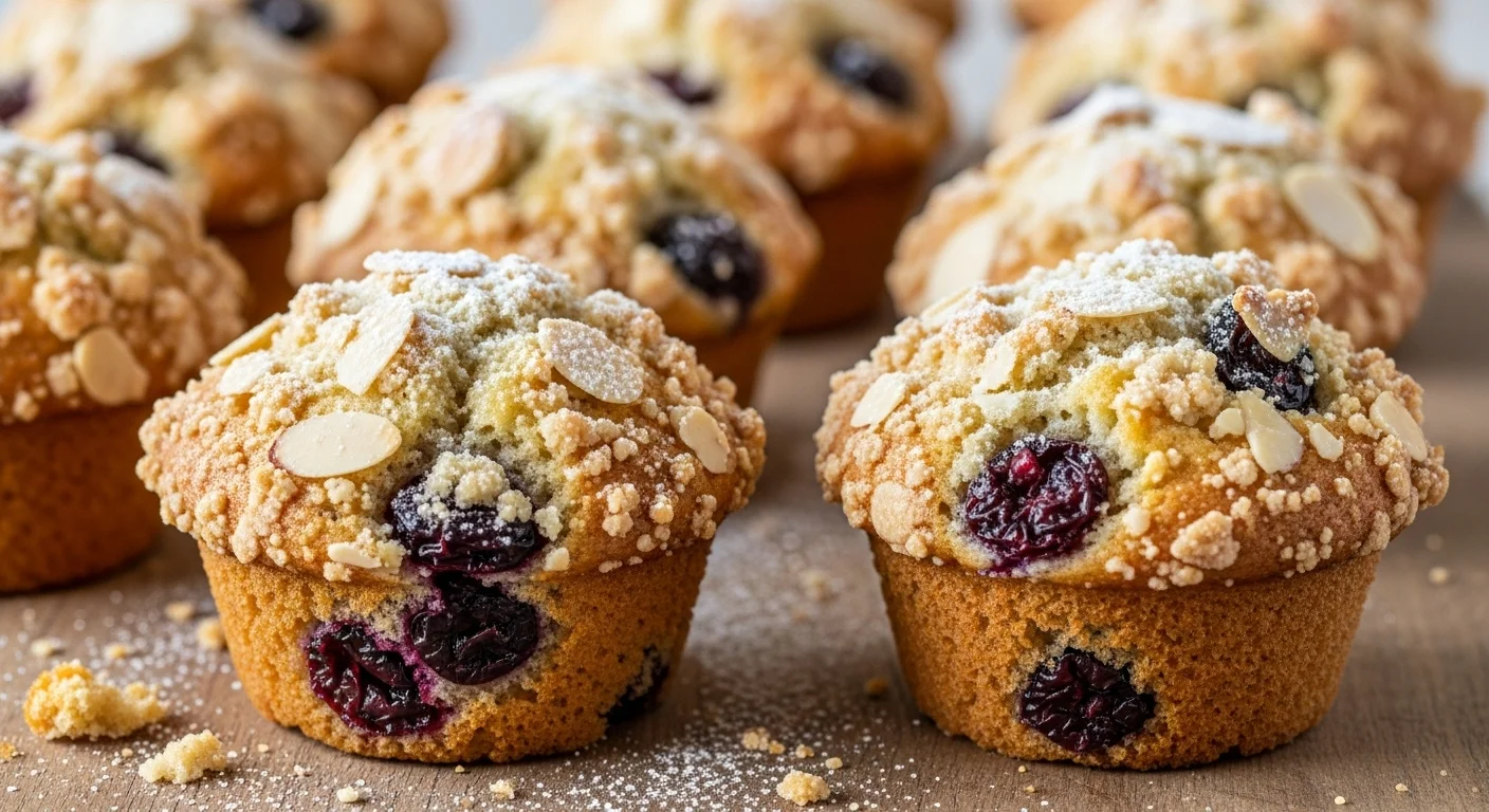Delicious Dried Cherry Muffins with Almond Streusel Topping