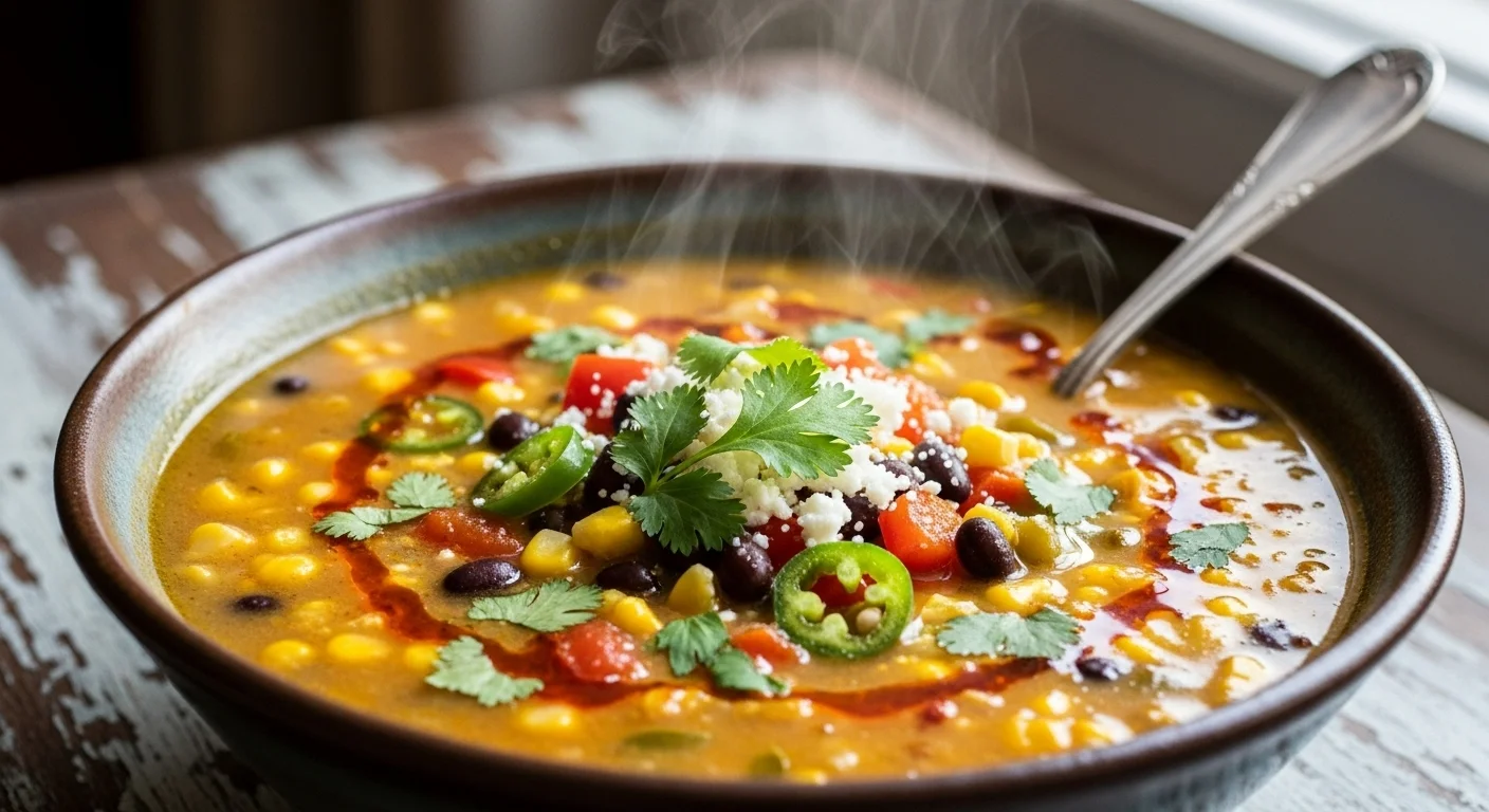 Creamy Southwestern Corn Chowder with a Little Kick