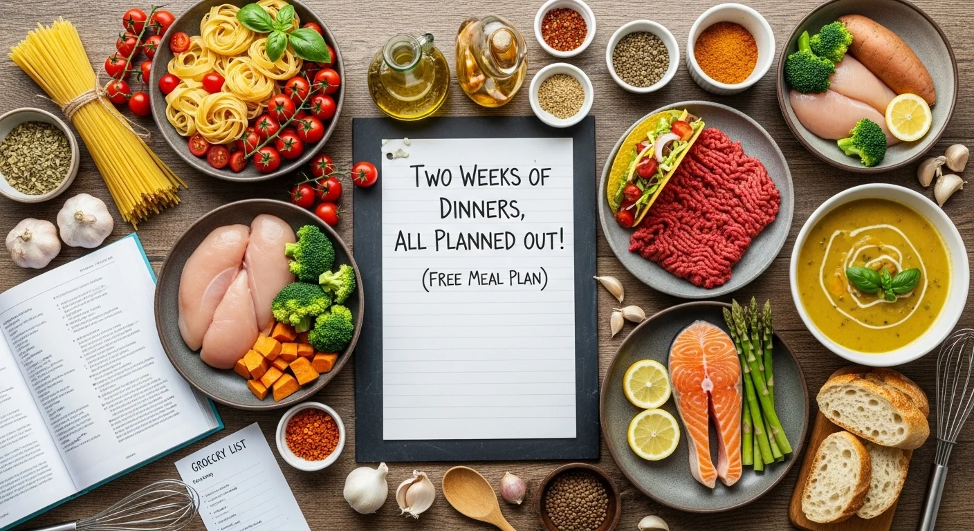Two Weeks of Dinners, All Planned Out! (Free Meal Plan)