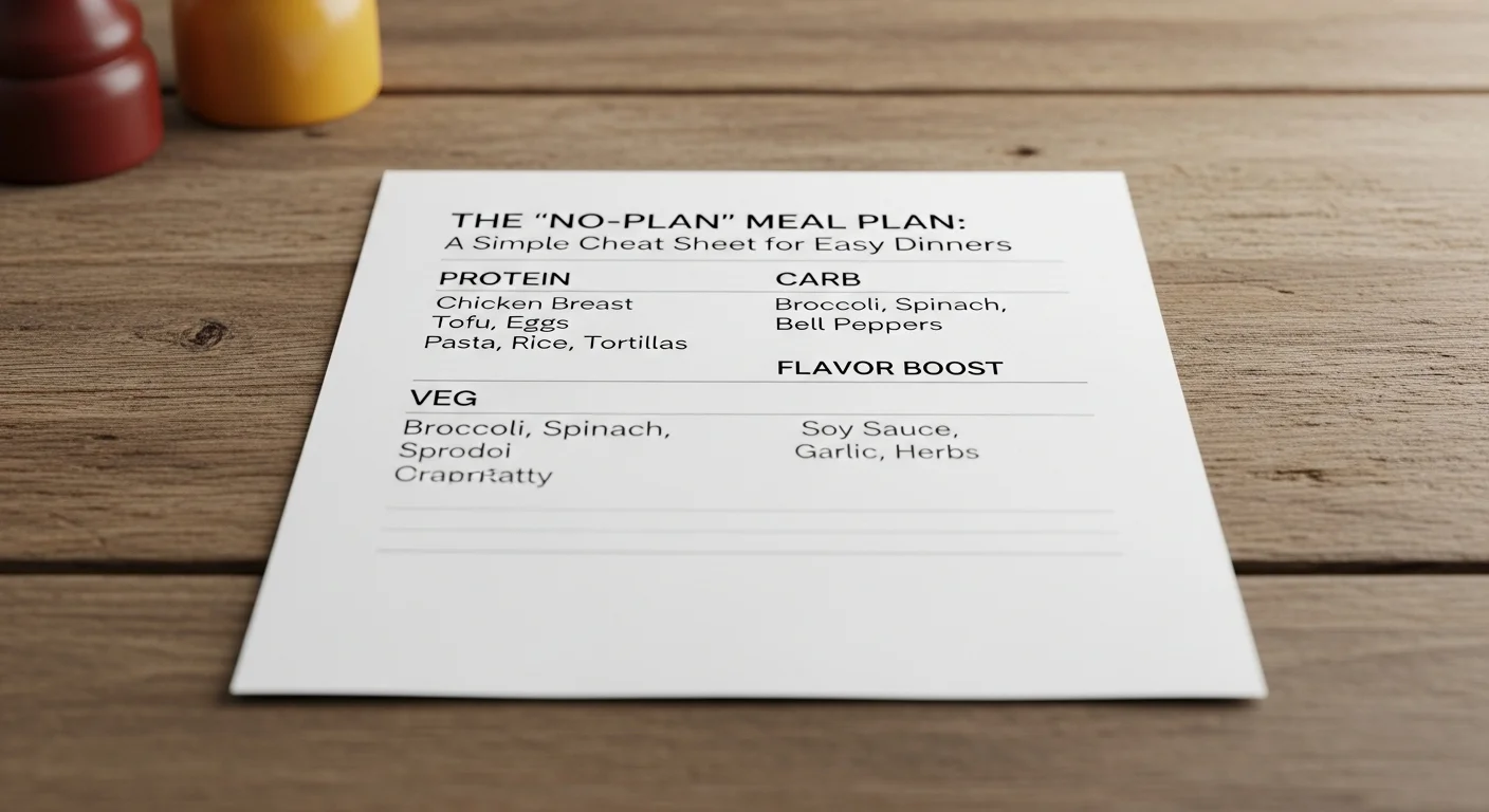 The "No-Plan" Meal Plan: A Simple Cheat Sheet for Easy Dinners