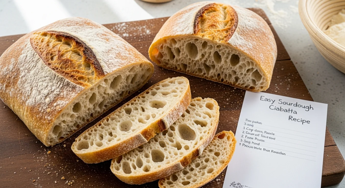 Easy Sourdough Ciabatta Recipe (An Open, Airy Crumb)