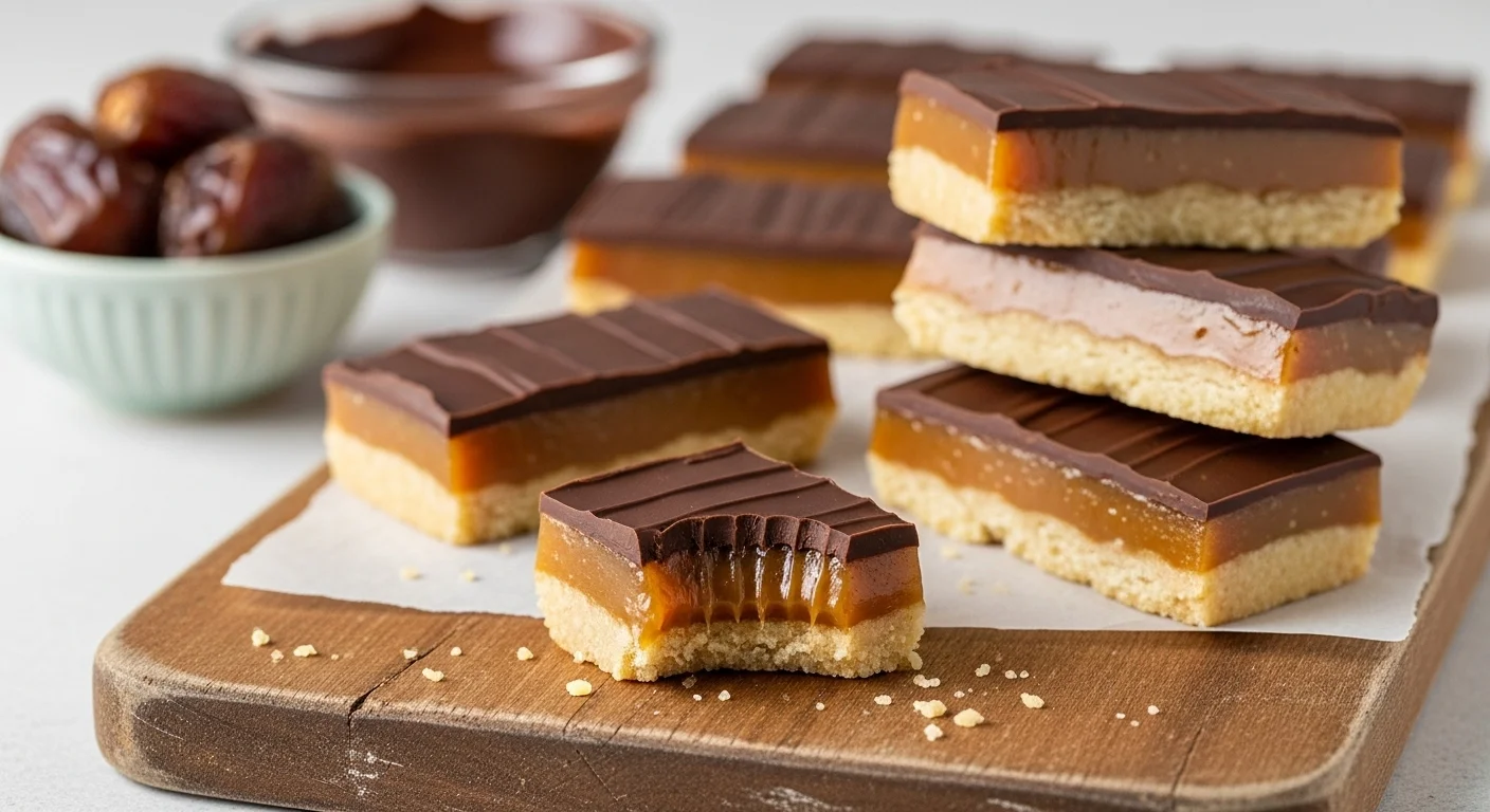 No-Bake Vegan Twix Bars (A Caramel & Chocolate Treat)