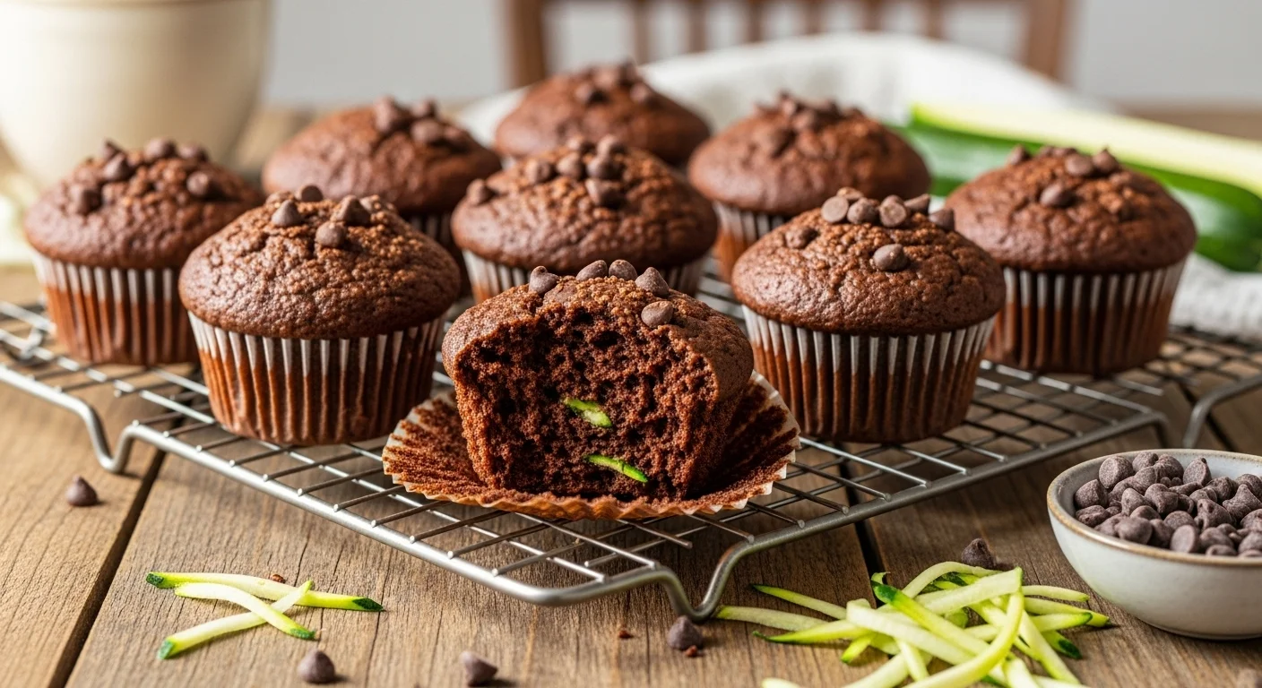 Healthy Vegan Chocolate Zucchini Muffins (A Hidden Veggie)