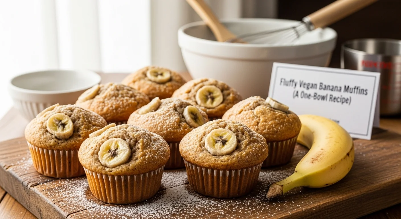 Fluffy Vegan Banana Muffins (A One-Bowl Recipe)