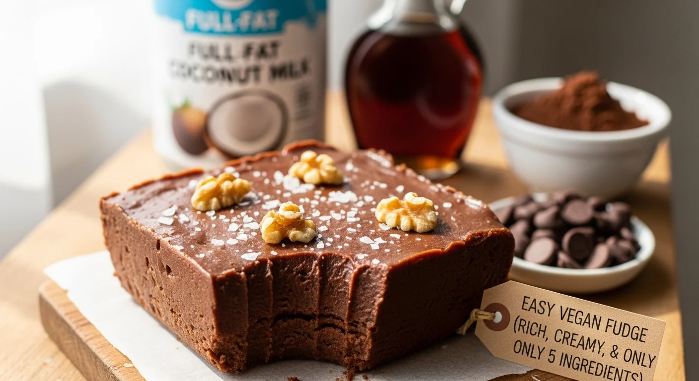 Easy Vegan Fudge (Rich, Creamy, & Only 5 Ingredients)