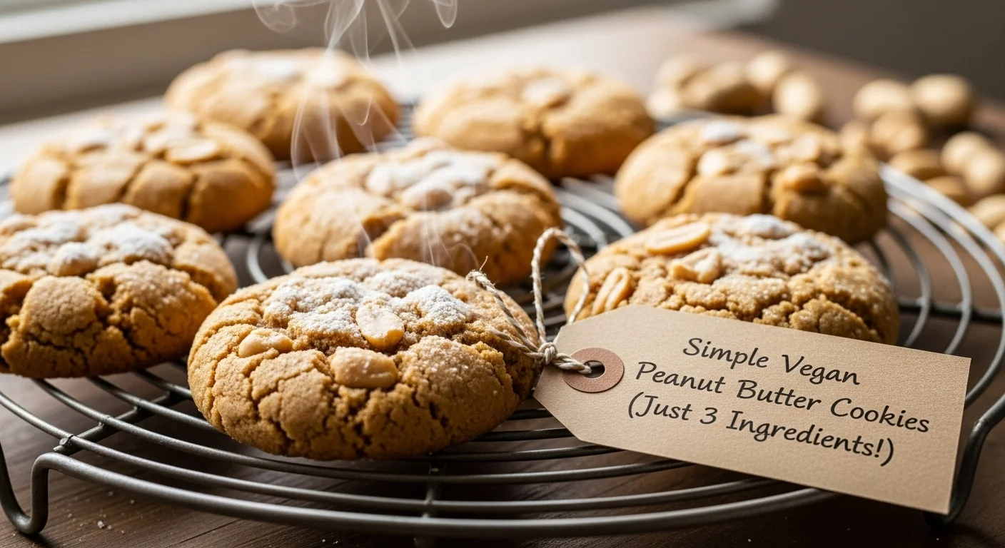 Simple Vegan Peanut Butter Cookies (Just 3 Ingredients!)