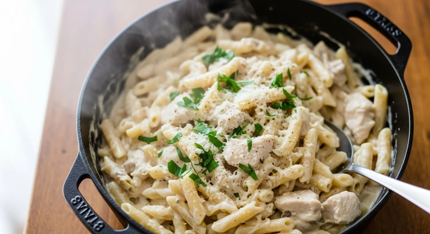 One-Pot Chicken Alfredo Pasta (A Creamy, Easy Meal)