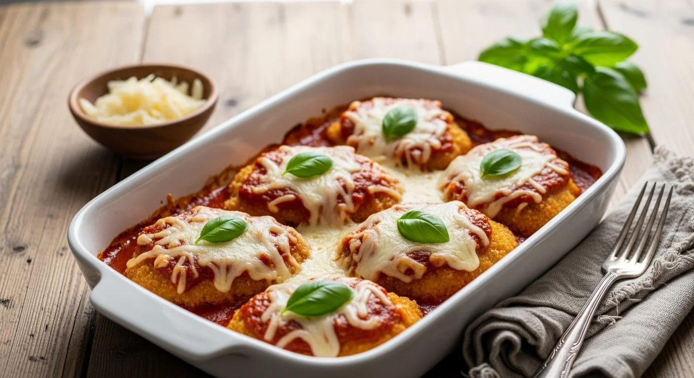 Quick Chicken Parmesan (Baked, Not Fried!)