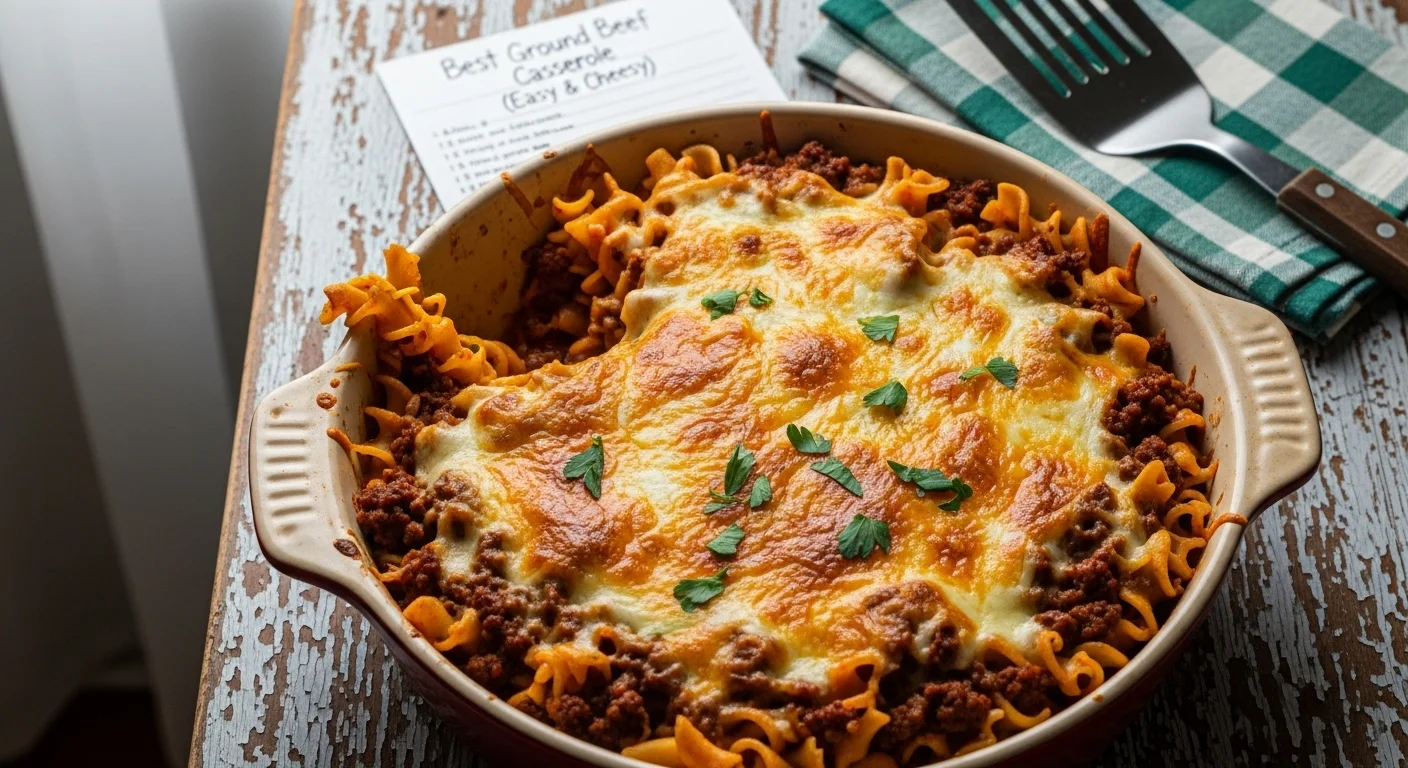 The Best Ground Beef Casserole (Easy & Cheesy)