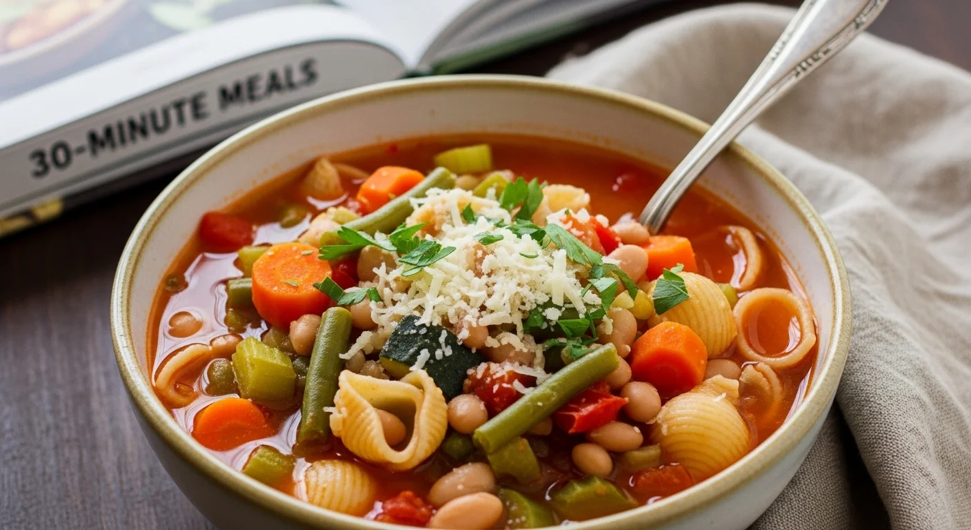 30-Minute Minestrone Soup (A Hearty Veggie Meal)