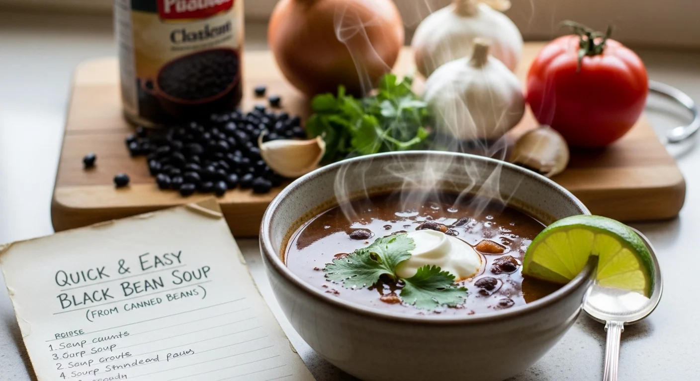Quick & Easy Black Bean Soup (From Canned Beans)