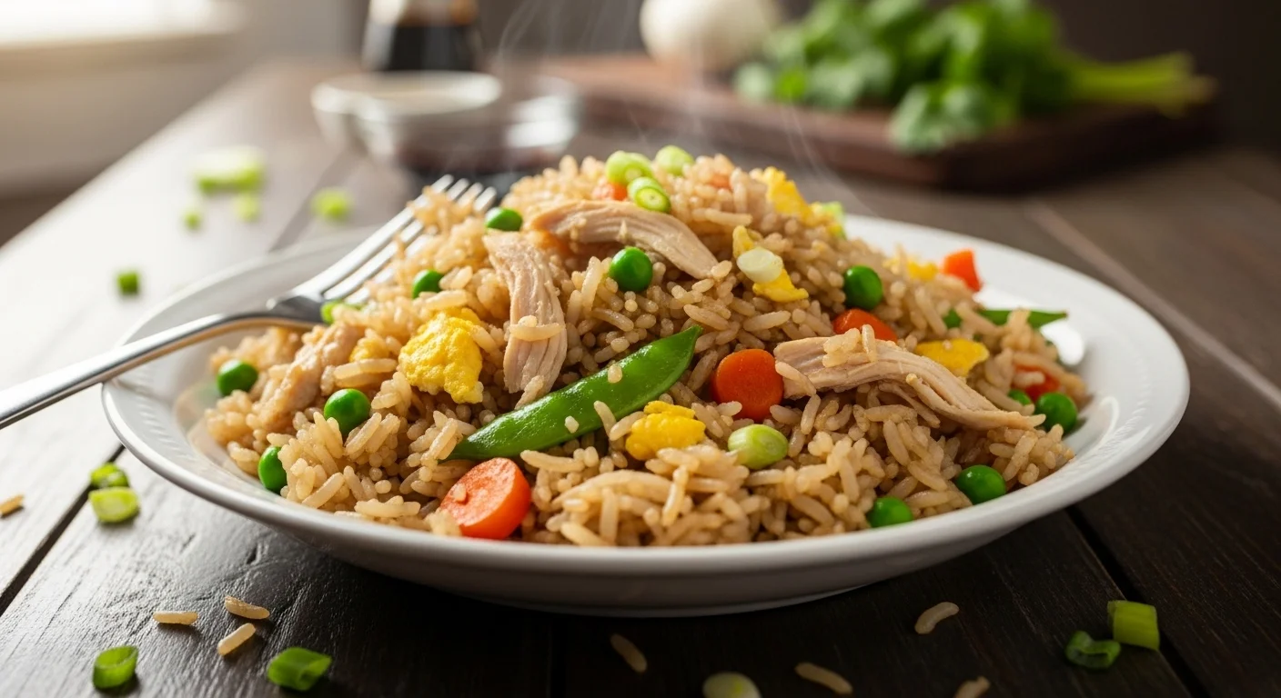 Quick Chicken Fried Rice (Using Leftover Rice)
