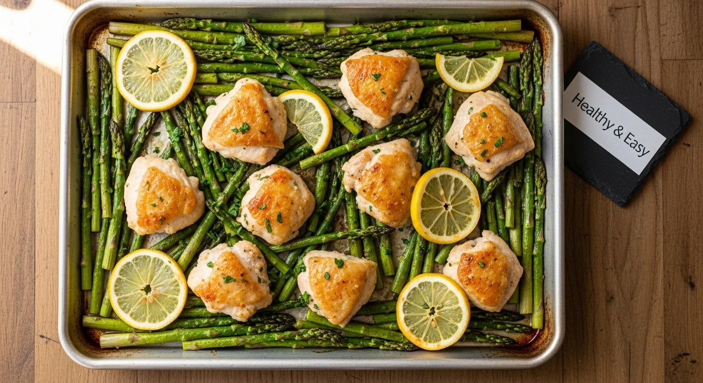 Sheet Pan Lemon Chicken And Asparagus (Healthy & Easy)
