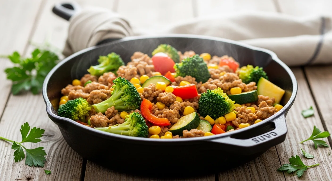Healthy Ground Turkey Skillet (With Veggies)