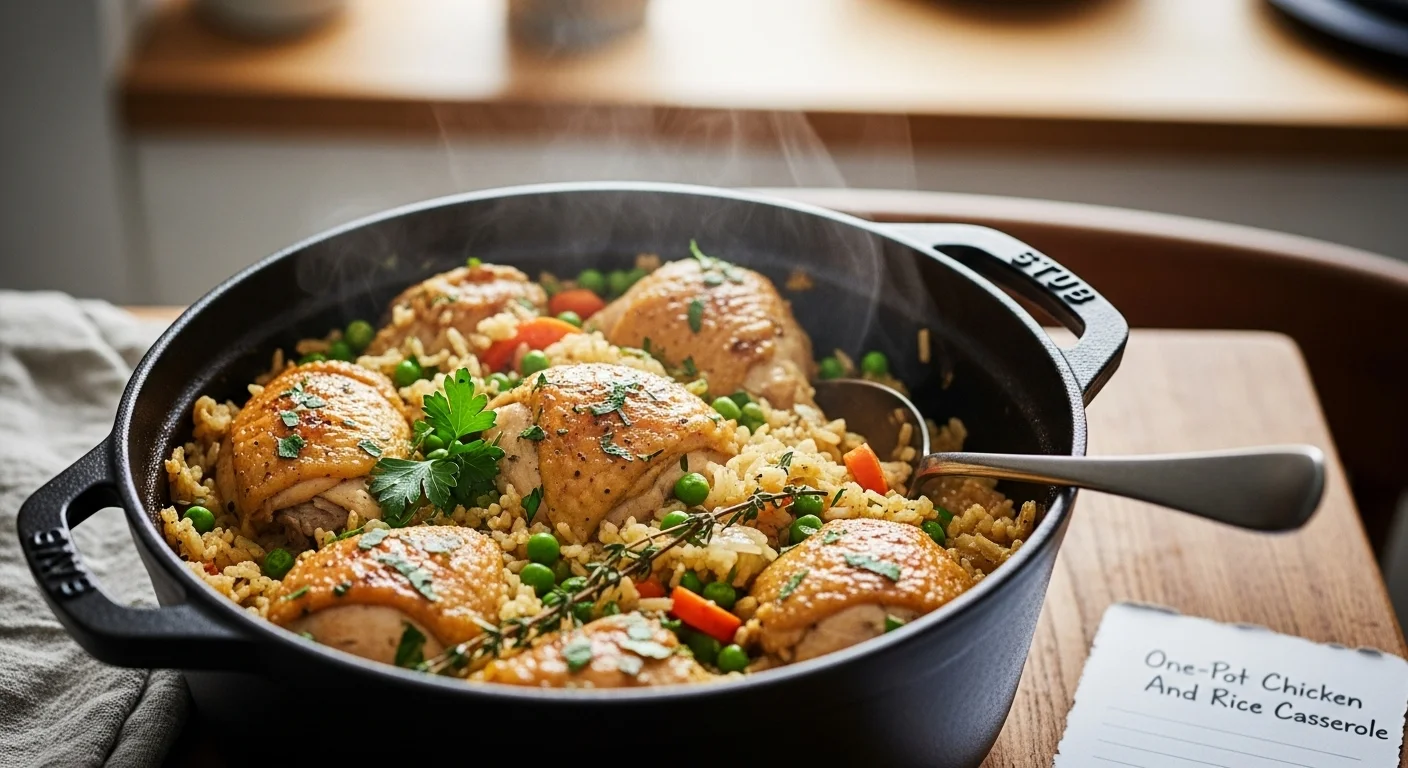 One-Pot Chicken And Rice Casserole (Comfort Food Fast)