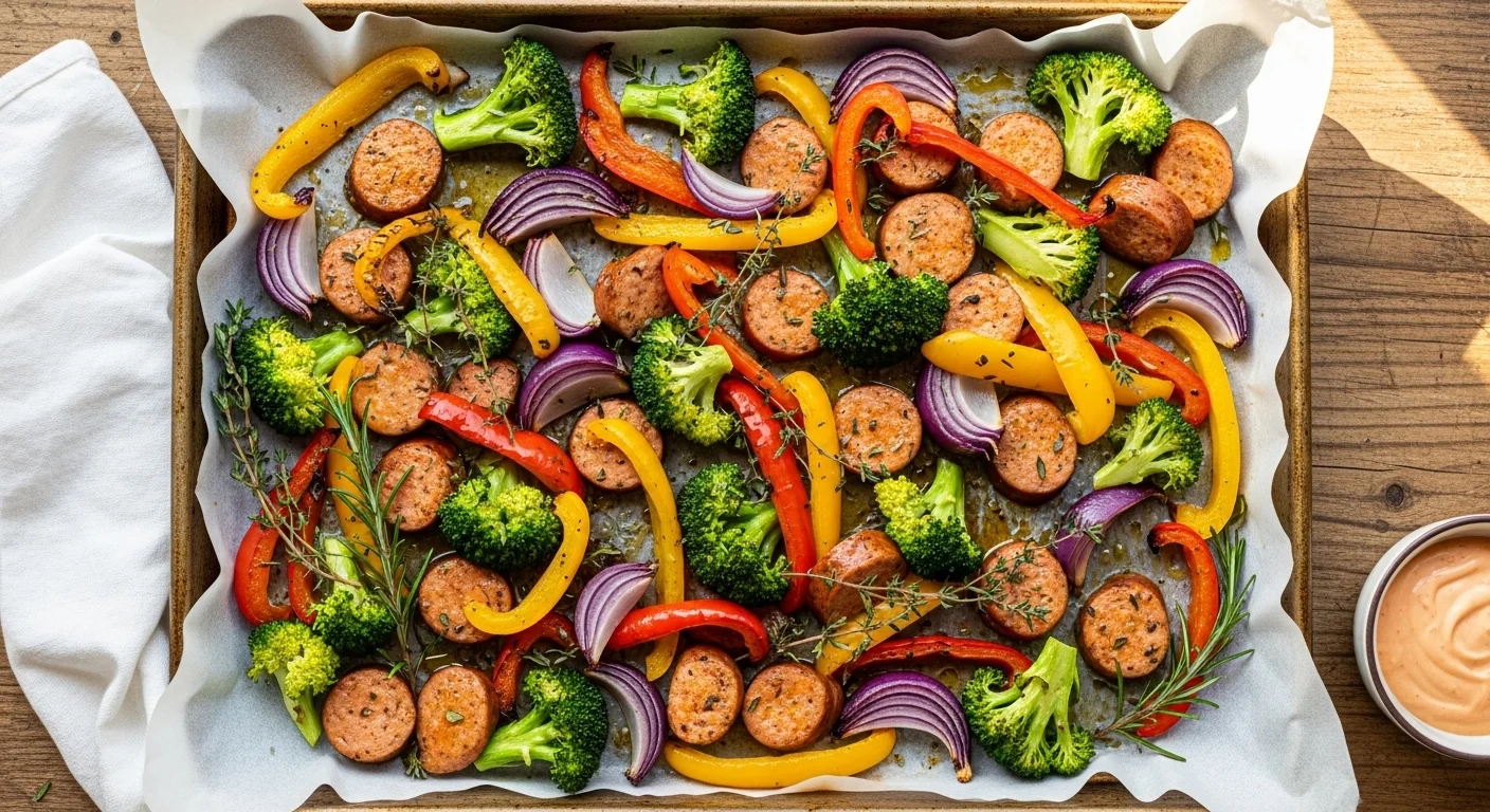 Easy Sheet Pan Sausage And Veggies (Minimal Cleanup!)