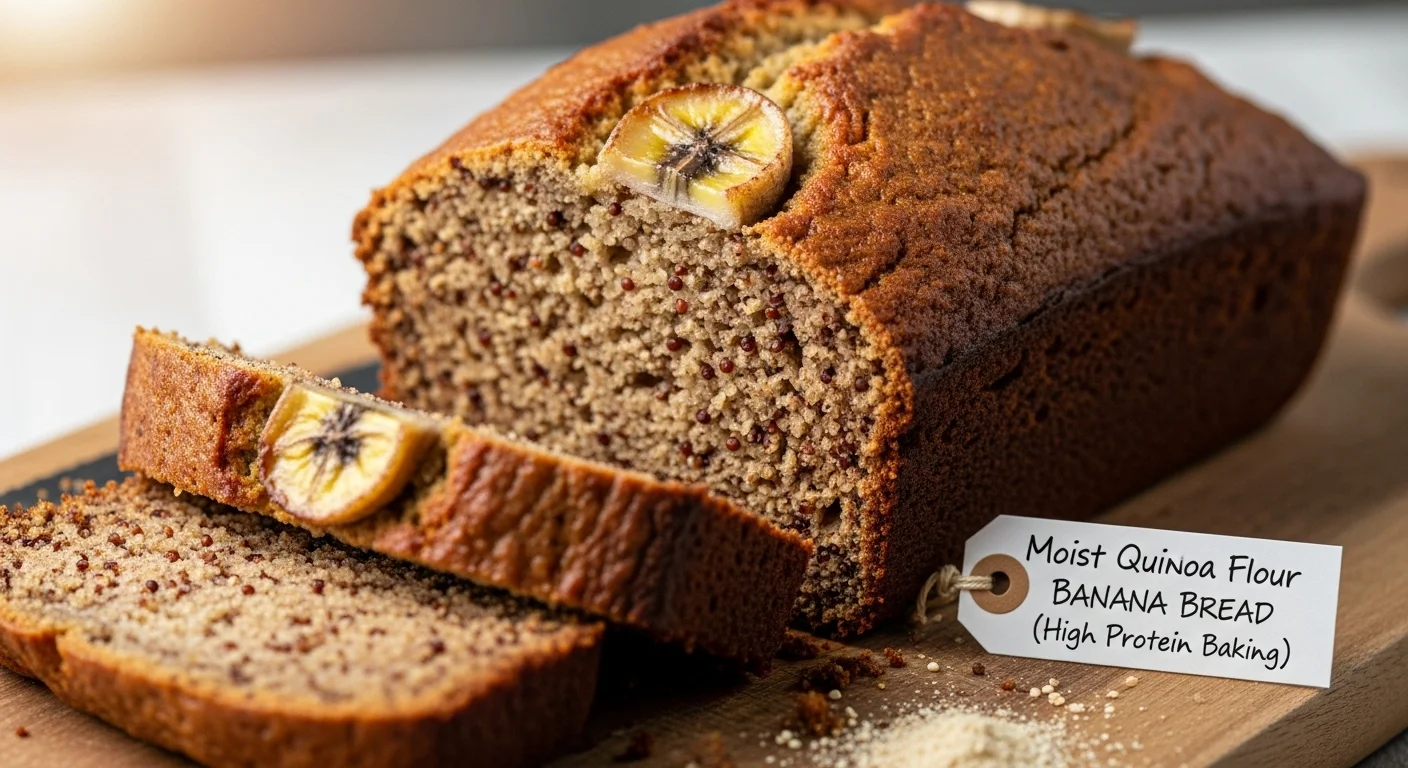 Moist Quinoa Flour Banana Bread (High Protein Baking)
