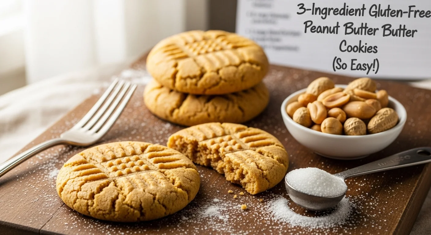 3-Ingredient Gluten-Free Peanut Butter Cookies (So Easy!)