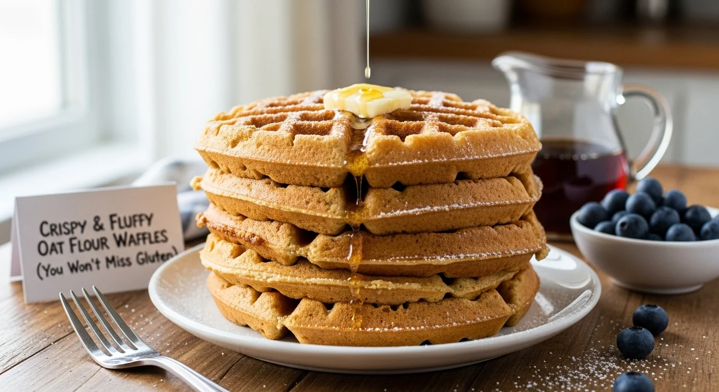 Crispy & Fluffy Oat Flour Waffles (You Won't Miss Gluten)