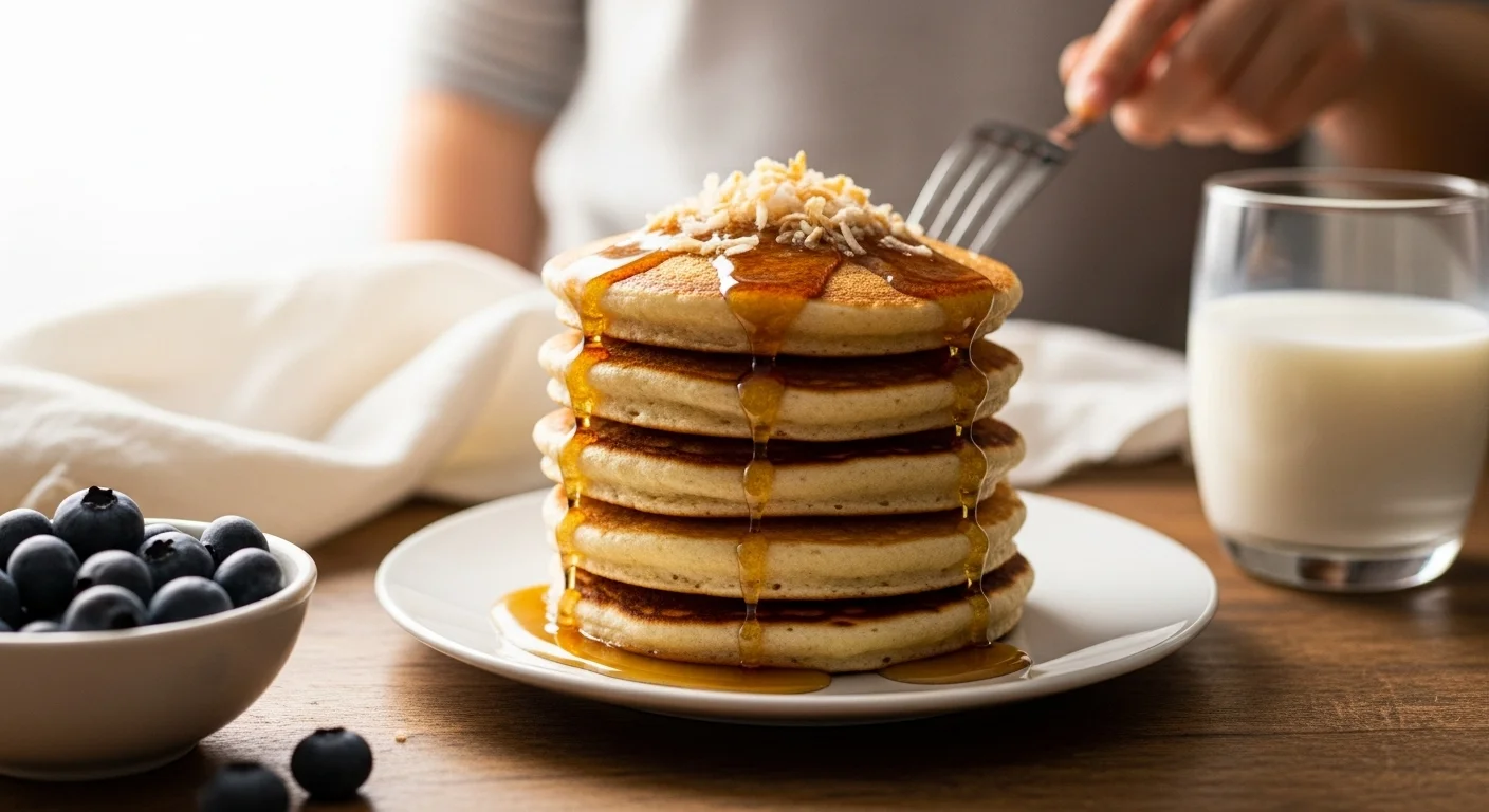 Fluffy Coconut Flour Pancakes (Just 5 Ingredients)