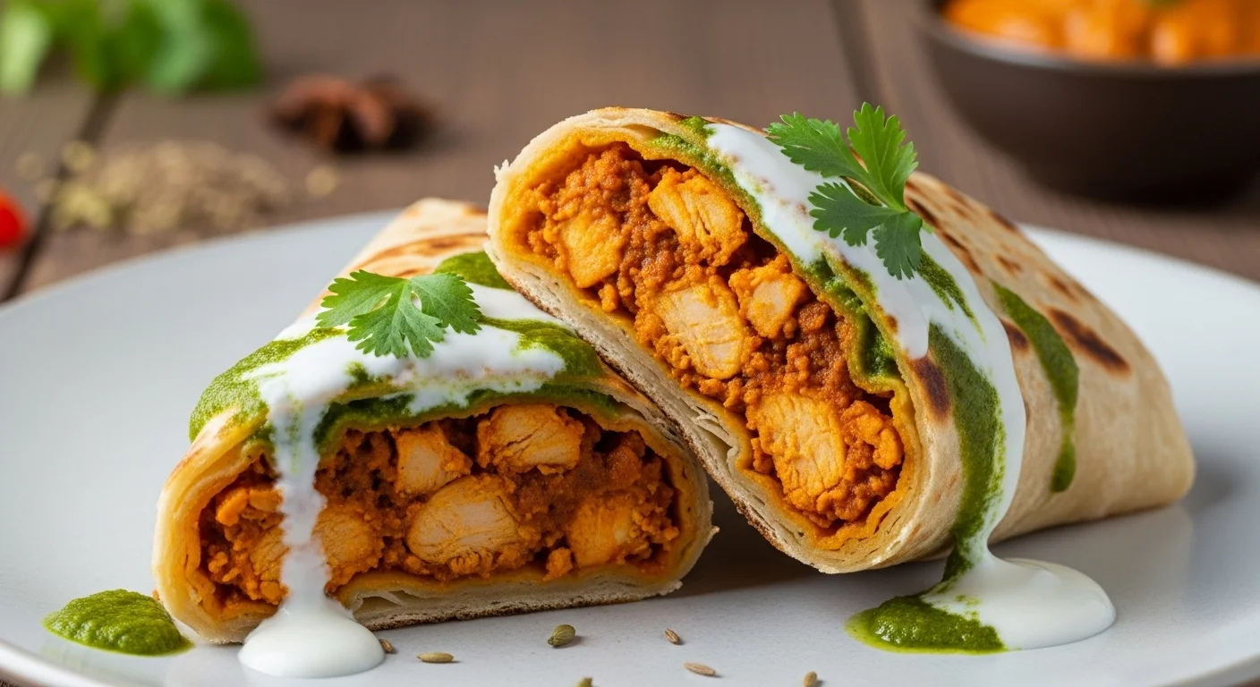 I Tried the Viral Indian Butter Chicken Wrap�Best Ever