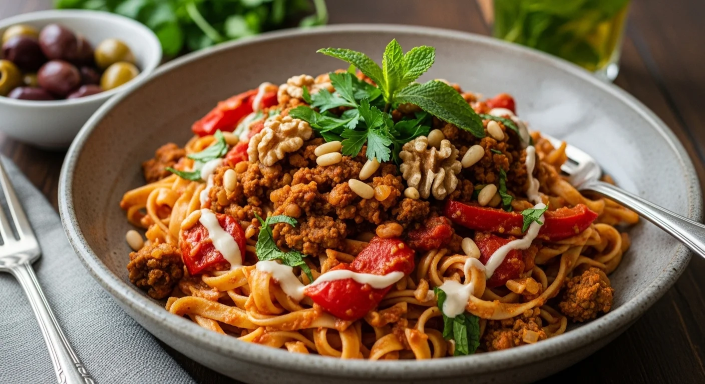 Vegan version of Middle Eastern pasta