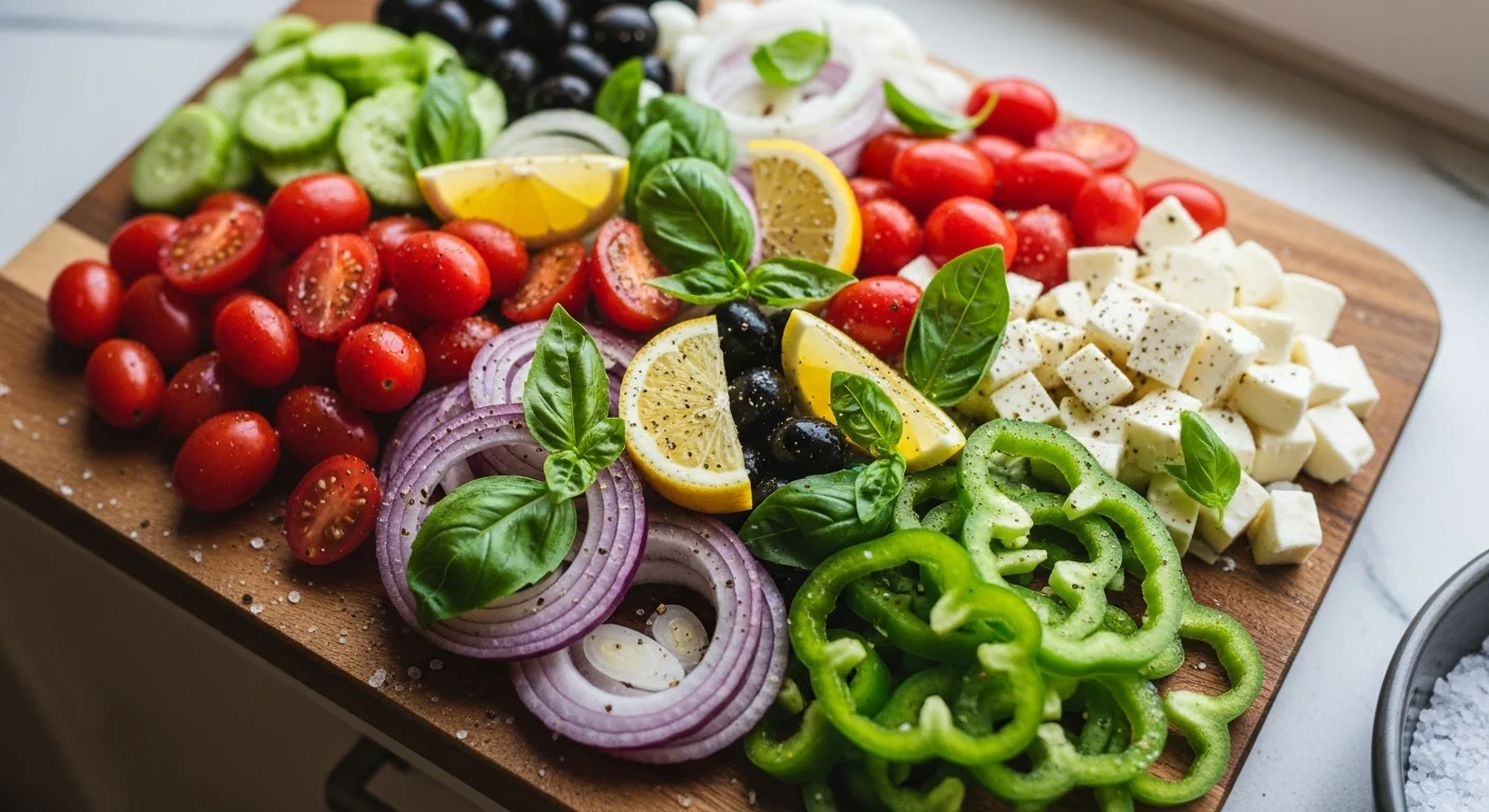 Quick Italian salad without oil