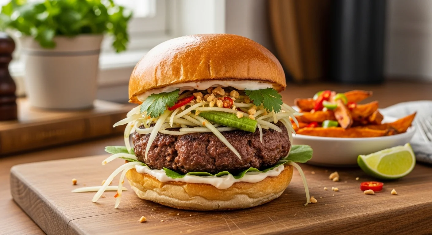 Authentic Thai style burger at home