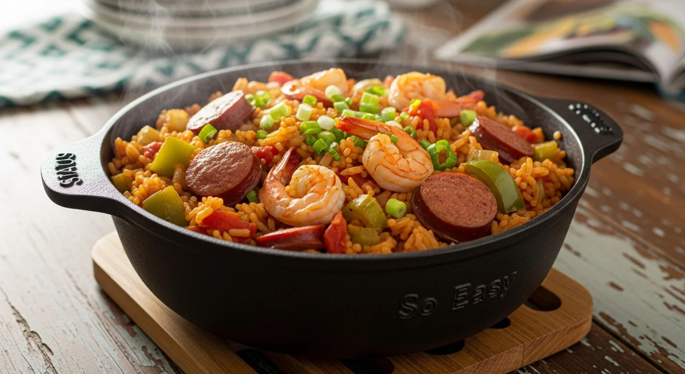 One-Pot Jambalaya With Sausage & Shrimp (So Easy)
