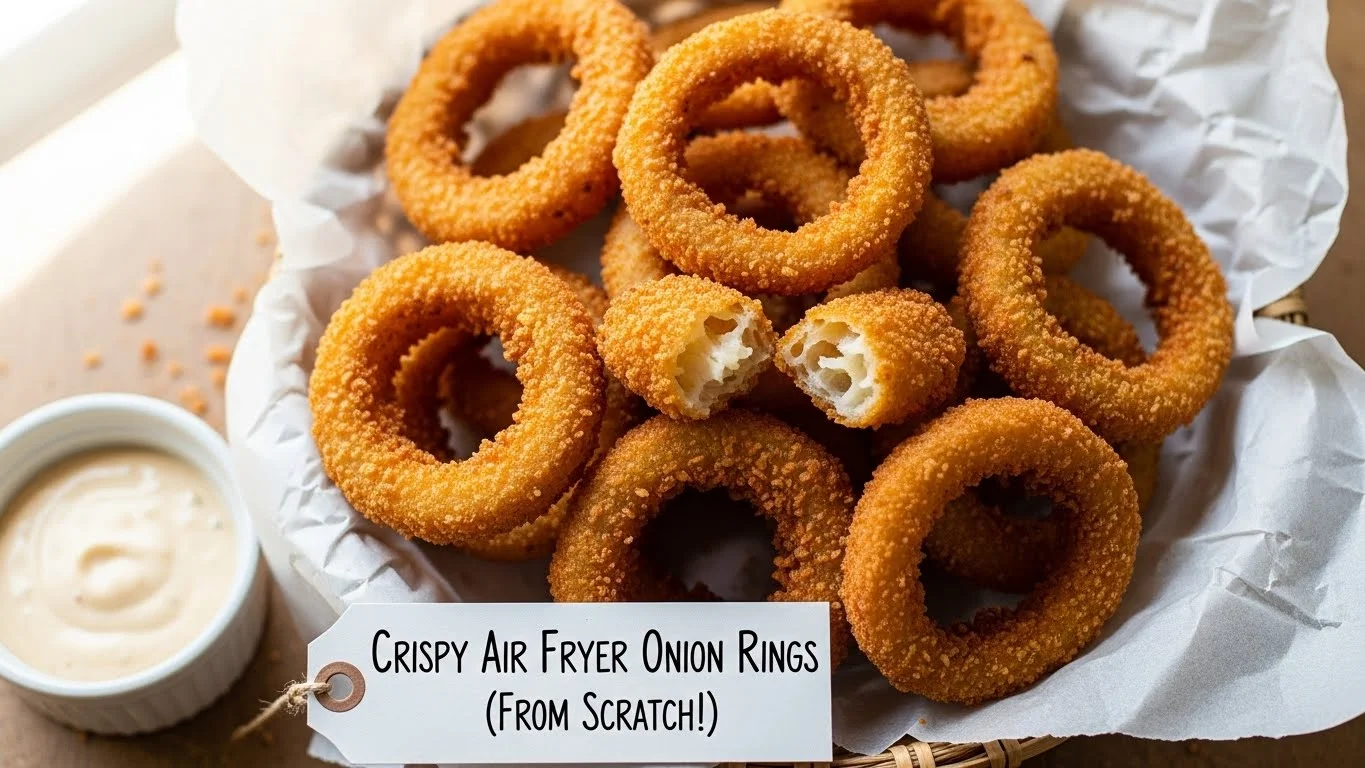 Crispy Air Fryer Onion Rings (From Scratch!)