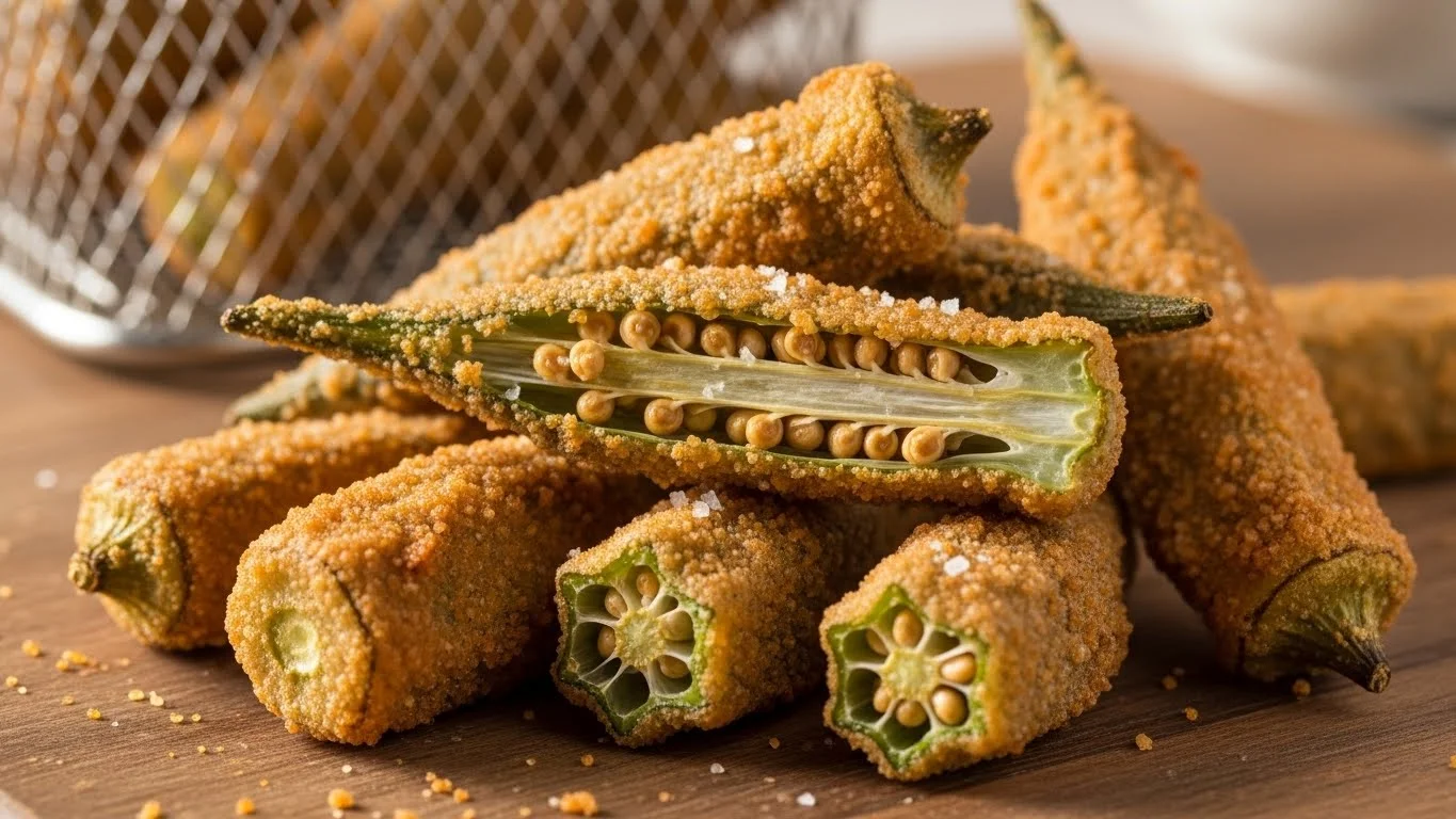 Crispy Air Fryer Okra (No More Slime!)