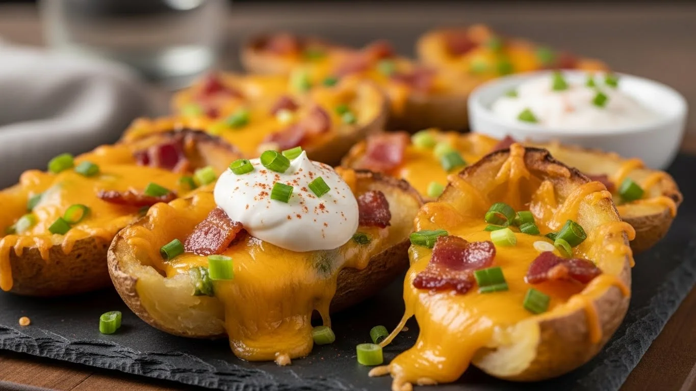 Cheesy Air Fryer Potato Skins (A Classic Appetizer)
